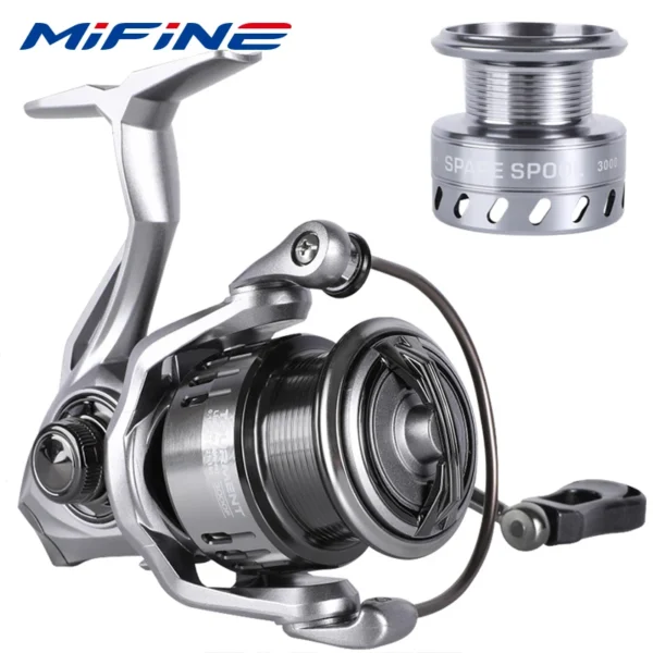 Aa1625b9fab4940c89a6f664eec796077r.webp MIFINE TOURMENT-Fishing Reel, 8kg Max Drag, 800-4000 Series, 5.1:1, Saltwater, Freshwater, 6 + 1BB, Bass Wheel