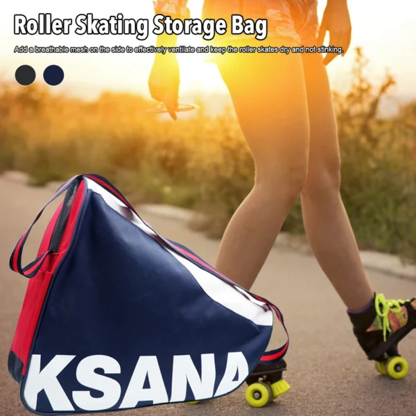Universal Roller Skating Bag Waterproof Scratch-Resistant Wear-resistant Shoulder Storage Bag Large Capacity Triangle Carry Case