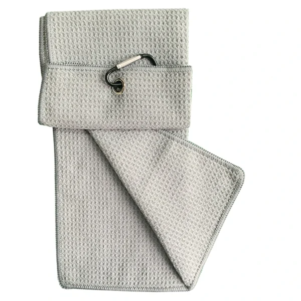 Golf Towel 30*50cm 11.8"*19.7" inch Folded Microfiber Waffle Carabiner Clip for Golf Sports clear golf club balls Running Yoga