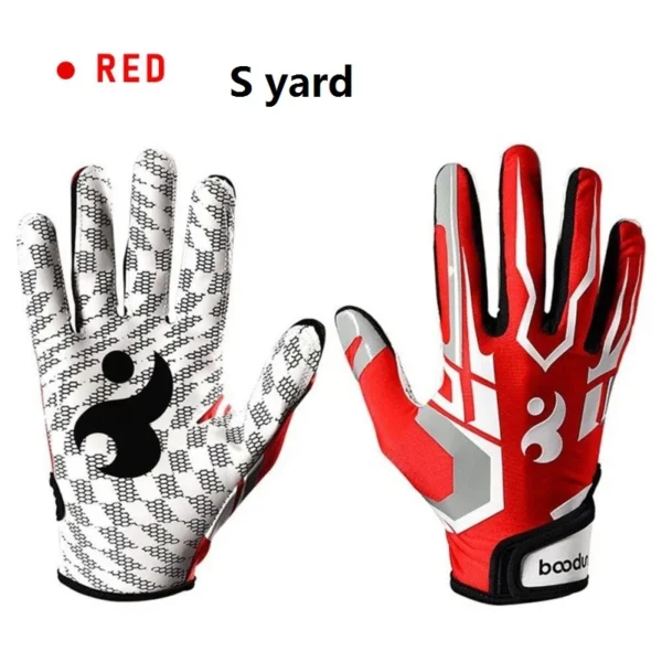 H3bda341e28e14bf7b08ce2aef84aebf5O.webp Men Women Rugby Gloves Breathable Anti-slip Full Finger Silicone Baseball American Football Gloves Adjustable Wristband Gloves
