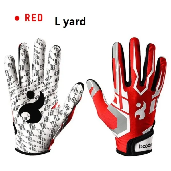 H6045be6162f24ec6be8b3c843ff2b518i.webp Men Women Rugby Gloves Breathable Anti-slip Full Finger Silicone Baseball American Football Gloves Adjustable Wristband Gloves