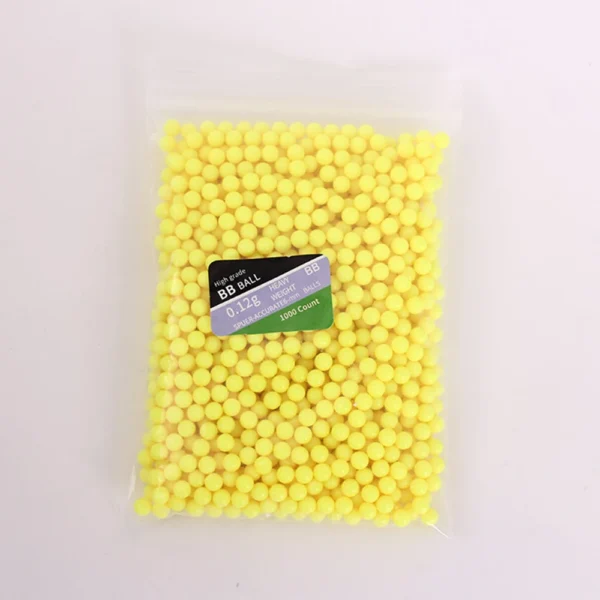 H7215f4c9b63549a49f3cb81e356f938dT.webp 1000 Rounds Airsoft BBs Bullets 0.12g Hunting Shooting 6mm BB Strikeball Rifle Gun Plastic BB Balls Yellow Paintball Accessories