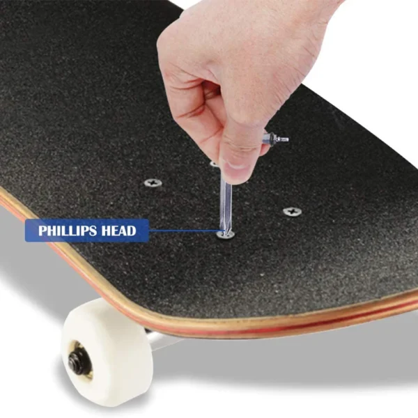 Skateboard Tools Kit Tighten Y Type Allen Key L Type Phillips Head Wrench Screwdriver All in One Skate Repair Mounting Hardware