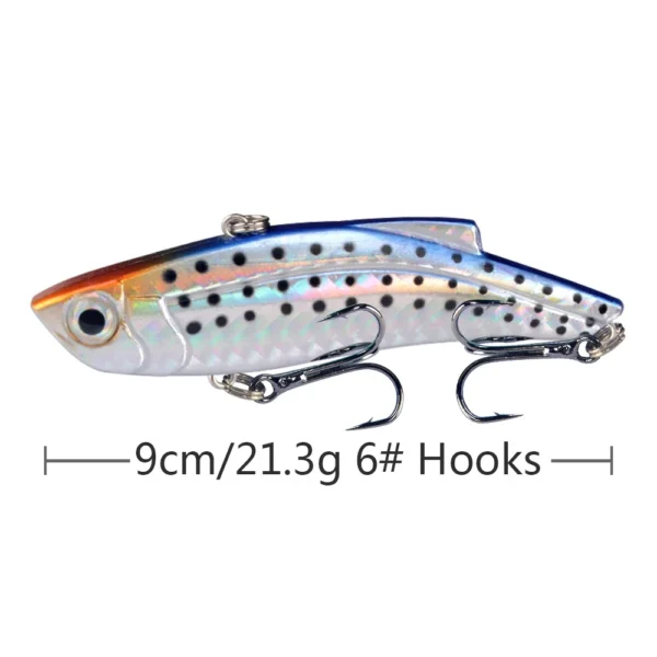 H81e71c0f5b2842158d11fdf368df1624s.webp 1Pcs Sinking VIB Fishing Lures 9cm 21g Plastic Bionic Vibration Hard Bait Crankbait All Depth Winter Pike Bass Fishing Tackle