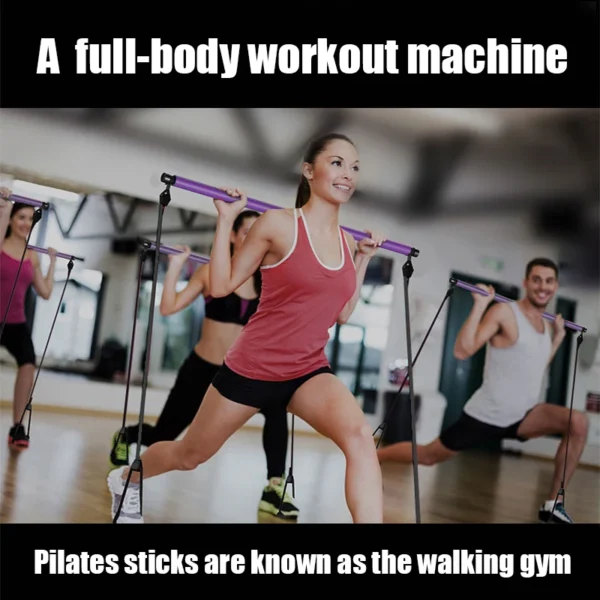 Hb9145d74c5b44b9ca4d92f7c14d72a57I.webp Yoga Resistance Bands Pilates Stick Bodybuilding Crossfit Gym Rubber Tube Elastic Bands Fitness Equipment Training Exercise