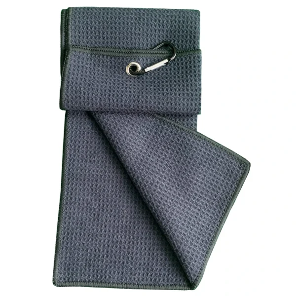 Golf Towel 30*50cm 11.8"*19.7" inch Folded Microfiber Waffle Carabiner Clip for Golf Sports clear golf club balls Running Yoga