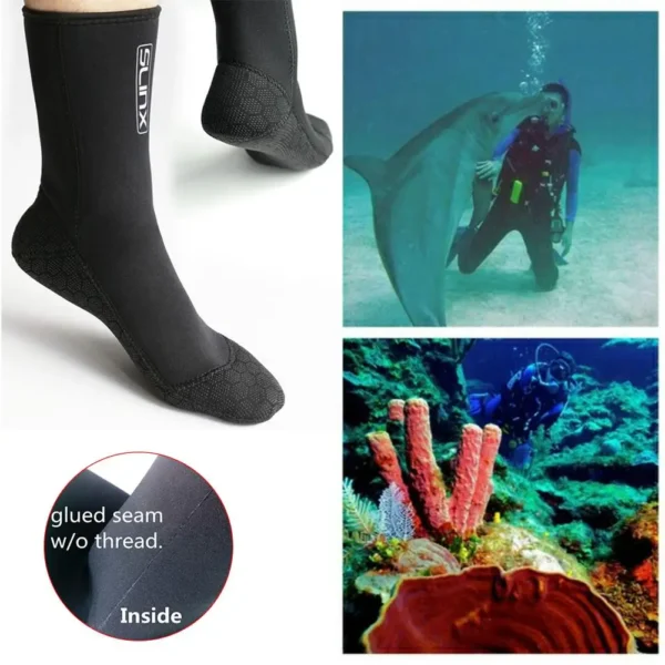 SLINX 3mm Swimming Boot Scuba Swimwear Wetsuit Neoprene Diving Socks Anti Scratches Warming Snorkeling Socks