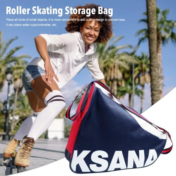 Universal Roller Skating Bag Waterproof Scratch-Resistant Wear-resistant Shoulder Storage Bag Large Capacity Triangle Carry Case