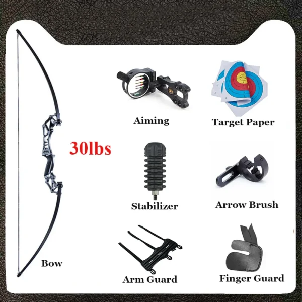 Hunting Bow Take-down Bow for Shooting Archery Recurve Bow with Aiming Point Outdoor Sports Shooting 20/30/40/50lbs