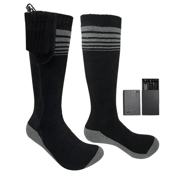 Winter Heated Socks With Battery Box Rechargeable Heating Socks Men Women Foot Warmer Thermal Socks for Outdoor Camping Skiing