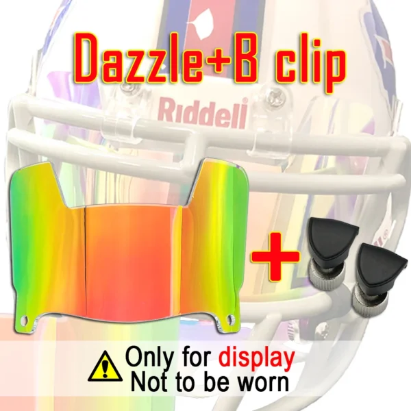 Display Mini Size Football Visor with Clip Unable to wear Mini Football Helmet Visor Insert for Collectors and Builders