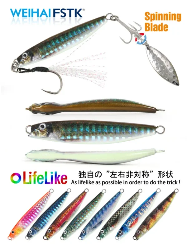S047e4d9279d9468a879b54a42637f1c5V.webp 2022 new Metal Bass Sea Lures Rotating Blade Spinner 10g15g20g30g40g Shore Cast Jigging Spoon Saltwater Jigging fishing Tackle
