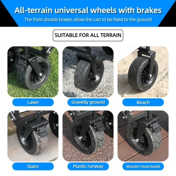 S06c5e4a7ab8646ba92081c79cae51254X.webp Heavy Duty Large Capacity Fold Wagon Collapsible Folding Utility Beach Cart Wagon Ourdoor Trolley Portable Garden Camping Cart