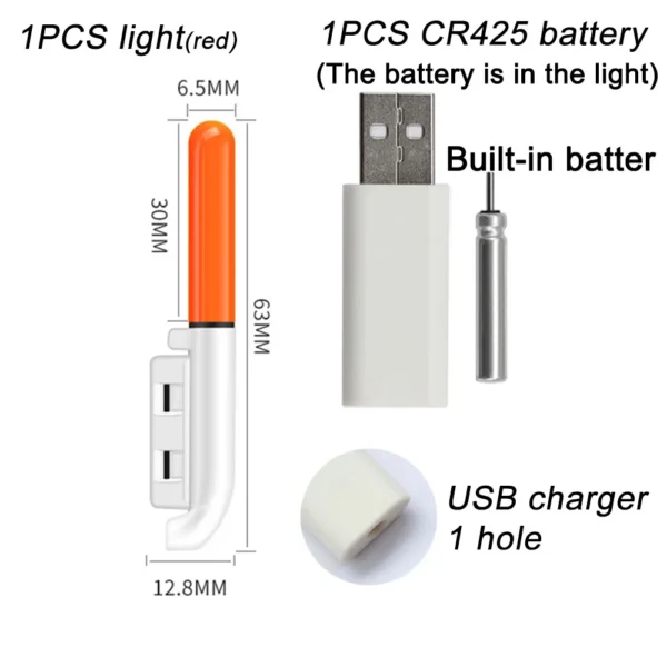 Upgraded Night Fishing Floats Light Luminous CR425 3.6V Lithium Battery Charger Set Buoy Tools Fresh Water Outdoor Fishing