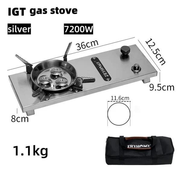 S07e978fe9a6742b09d0885b5df4a07a50-2.webp IGT Gas Stove 7200W 0.5 unit Stainless Steel IGT Burner Plate Folding Adapter IGT Table Gas Stove Desktop Portable 3-core Burner