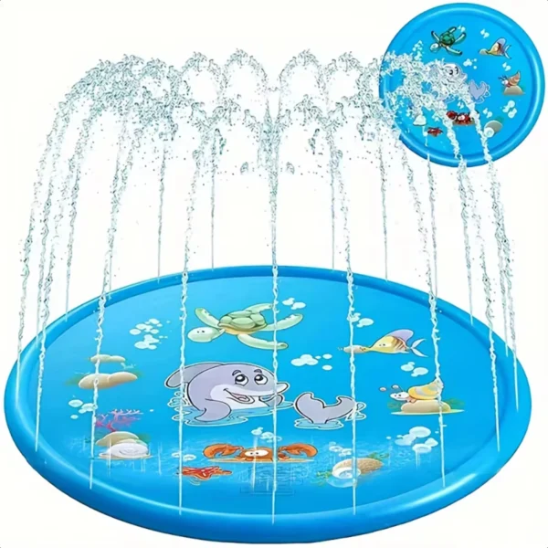 New 1pc Summer outdoor water game toy dolphin spray mat round sprinkler mat,outdoor spray mat,PVC inflatable splash pad,lawn pla