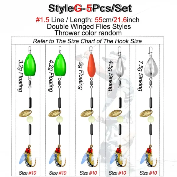 5Pcs/1Set Flies Spinners Spoon Bait Metal Fishing Jigs Lure Spinnerbait Bait Artificial Lure Crankbaits Fishing