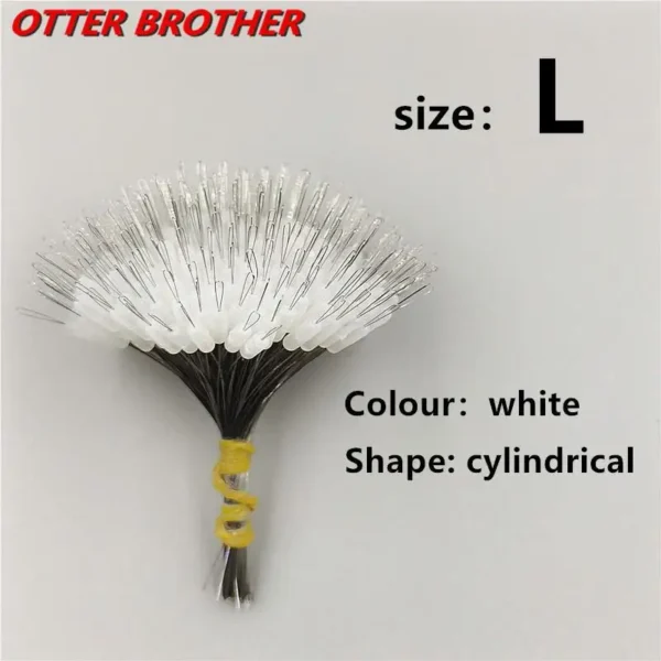 S0bcd1a89d69c4d1884edfe40c57e3b475.webp 300pcs/set Fishing Transparent Rubber Stopper Float Bobber Stopper olive Cylindrical Space Bean Float Fish Line Accessories