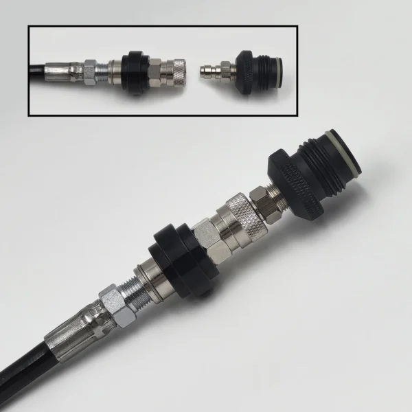 Paint Marker Ball Accessories Coil Remote Microbore Hose Thick Line 2.5M with Slide Check Quick Disconnect and 3000psi Gauge