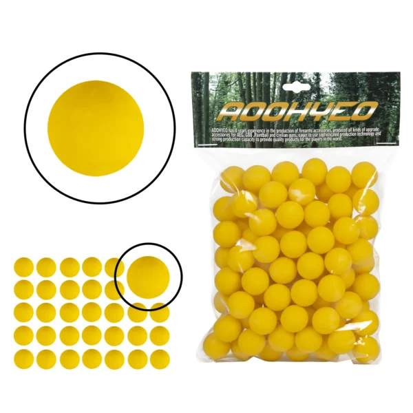 100ct .68 Cal Paintballs for Reusable Training and Self Defense Balls .68 Caliber Ammo Rubber Projectile Fit Byrna SD/T4E HDR