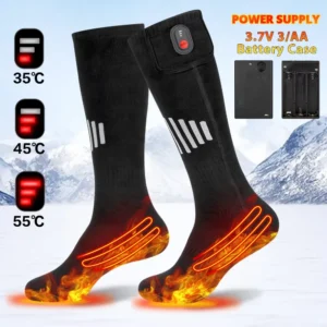 Winter Heated Socks With Battery Box Rechargeable Heating Socks Men Women Foot Warmer Thermal Socks for Outdoor Camping Skiing