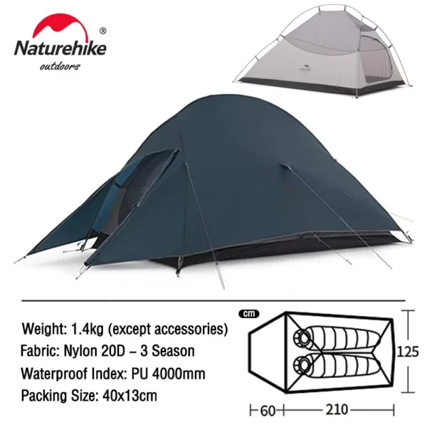 Naturehike Camping Tent Mongar 2 Persons Tent Cloud Up 1 2 3 Person Tent Star River Tent Ultralight Portable Outdoor Hiking Tent