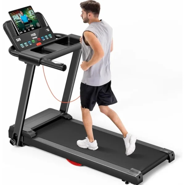 S127f323284a64aa6a23fd564540ff6c0r.webp Treadmills for Home, 3.0HP Quiet Brushless Folding Treadmill with Heart Rate Sensor, Dual Cushion System, 300lbs Weight Capacity