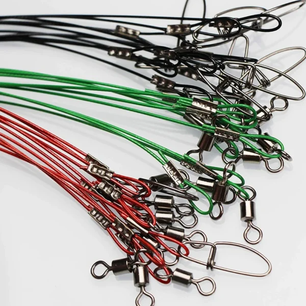 10pcs Dia 1mm Sea Fishing Steel Wire Leader Line 125LB Big Size Anti-bite Fishing-line Tuna Carp Fishing Lure Tackle Equipment