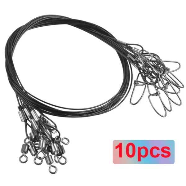 10pcs Dia 1mm Sea Fishing Steel Wire Leader Line 125LB Big Size Anti-bite Fishing-line Tuna Carp Fishing Lure Tackle Equipment
