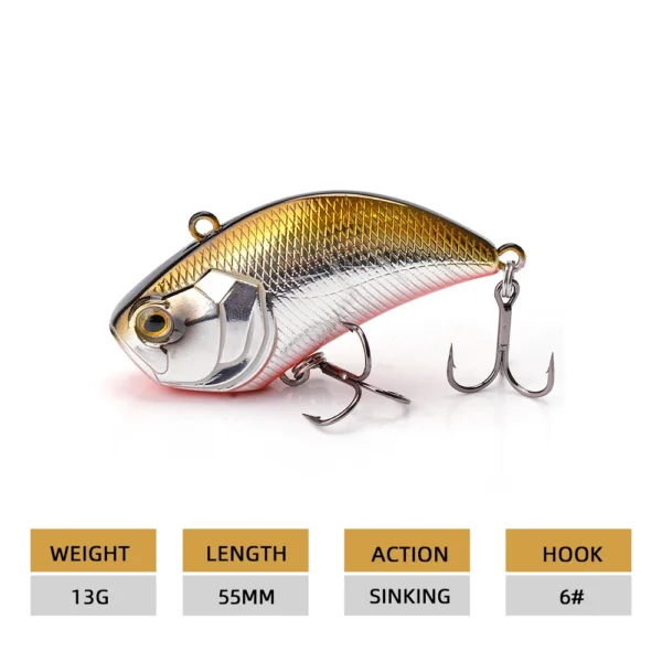 S18ebf4c0bacb4839856faa1a65ccca3d4.webp Agoie Noisy Vib Lure 55mm 13g Artificial Rattle Bait Vibrating Blade Lure Ideal For Freshwater Bass Pike And Walleye Fishing