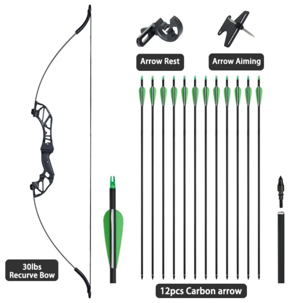 Hunting Bow Take-down Bow for Shooting Archery Recurve Bow with Aiming Point Outdoor Sports Shooting 20/30/40/50lbs