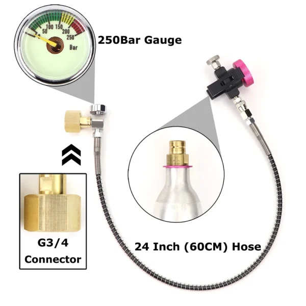 Soda Quick Connect Pink Co2 Cylinder Refill Adaptor Filling Station Fit Soda @ stream Terra DUO Art Cylinder