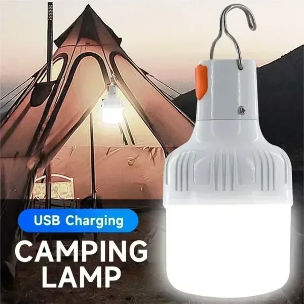 S1efa6716ca154dde9f5f38277e4fd077a.webp 60W Emergency Light Outdoor Camping Supplies Edc Outdoor USB Rechargeable LED Light Bulb Lantern Hiking Sports Entertainment