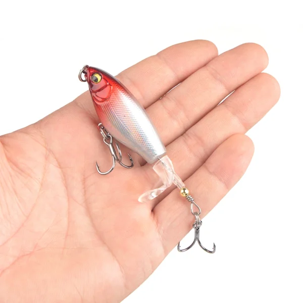 1Pcs Quality Whopper Plopper Wobblers 7.5cm 6.5g Topwater Popper Fishing Lure Hard Bait Rotating Soft Tail Fishing Tackle