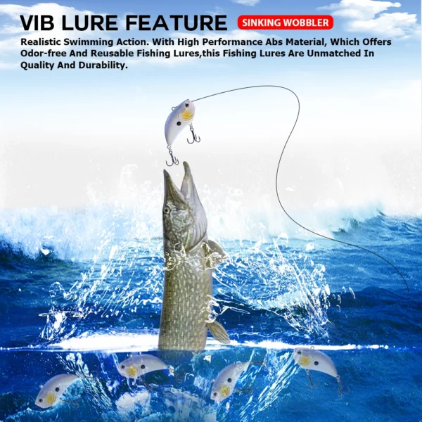 S245222d0921e42eb8cb5574016e634fc0.webp Agoie Noisy Vib Lure 55mm 13g Artificial Rattle Bait Vibrating Blade Lure Ideal For Freshwater Bass Pike And Walleye Fishing