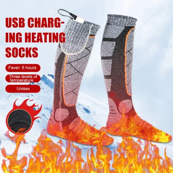 Heated Socks Man Winter Thermal Heated Foot Warmer Rechargeable Outdoor Sport Ski Heating Socks Warm Snowmobile Skiing