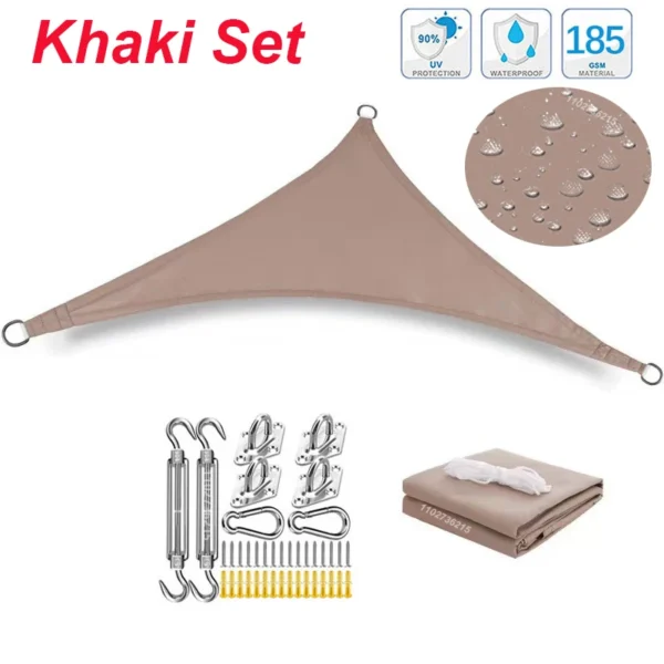 Multi-size Triangle Sun Shade Sail Waterproof Outdoor Garden Patio Party Sunscreen Awing Sun Canopy For Beach Camping Pool