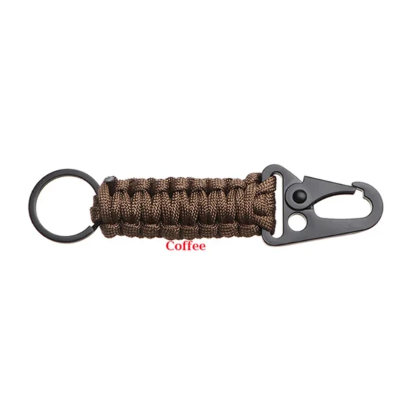 Outdoor Keychain Ring Camping Carabiner Military Paracord Cord Rope Camping Survival Kit Emergency Knot Bottle Opener Tools