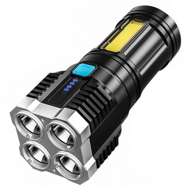 S26d916b6ab8849cb93cde53c2998b1b2o.webp 1/2pcs 4 Core LED Flashlight COB Side Light Fishing USB Charging 4 Modes Torch Outdoor Camping Lantern Tool with Power Display