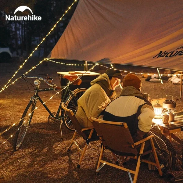 S27cf26008b4848a7b1a4e5fb9cf4a7a5e.webp Naturehike 10m Camping String Light Ip44 Waterproof 8 Modes Atmosphere Party Lighting Warning String Lamp Outdoor Tent Lantern