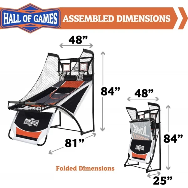 S27ffdf3789cf46ee91dbc1742aef4410E.webp 2 Player Arcade Basketball Game, Black/Grey