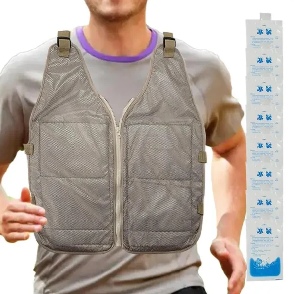 Ice Cool Vest Cooling Cold Jacket For Summer Adjustable Summer Cooling Vest Cooling Coat For Working Running Gardening Cooking C