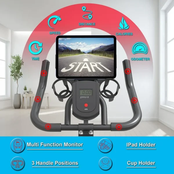 S2dbe11b6aae948e6964ce3d2347cc87aS.webp Exercise Bikes Stationary,Exercise Bike for Home Indoor Cycling Bike for Home Cardio Gym,Workout Bike with pad Mount