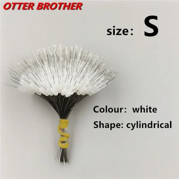 S2e4df0b745824243935fbff75eafb94f8.webp 300pcs/set Fishing Transparent Rubber Stopper Float Bobber Stopper olive Cylindrical Space Bean Float Fish Line Accessories