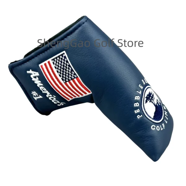 1pc Golf Putter Cover PU Leather Closure Pine Pattern Golf Club Cover Blade Putter Cover Protector