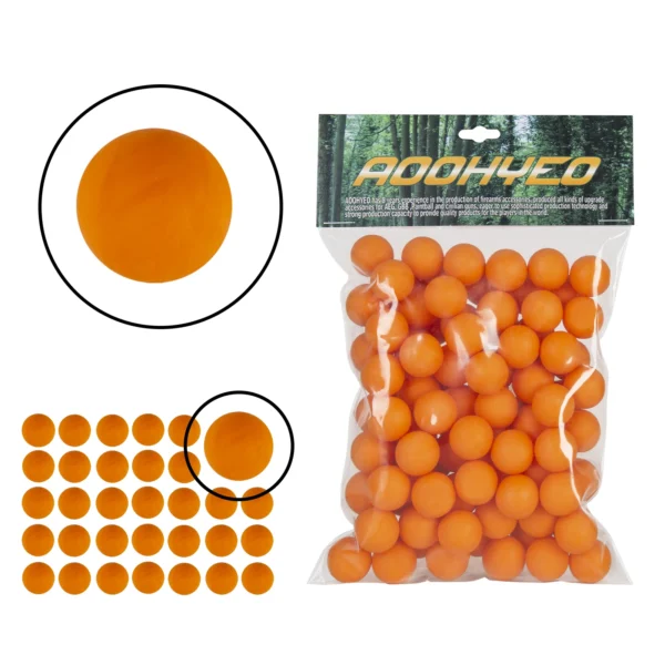 100ct .68 Cal Paintballs for Reusable Training and Self Defense Balls .68 Caliber Ammo Rubber Projectile Fit Byrna SD/T4E HDR