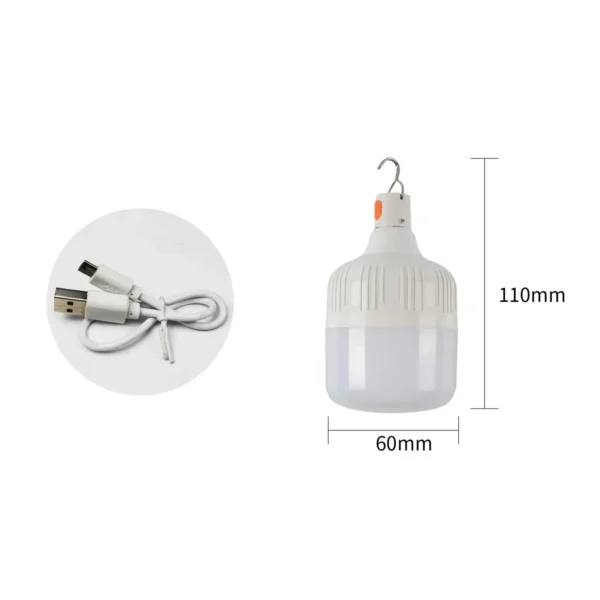 S379b817b41d64b49b80132b43933c765n.webp 60W Emergency Light Outdoor Camping Supplies Edc Outdoor USB Rechargeable LED Light Bulb Lantern Hiking Sports Entertainment