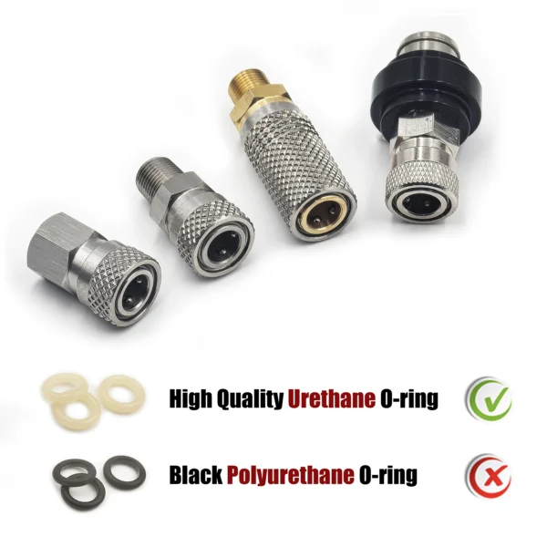 Paint Marker Ball Accessories Coil Remote Microbore Hose Thick Line 2.5M with Slide Check Quick Disconnect and 3000psi Gauge