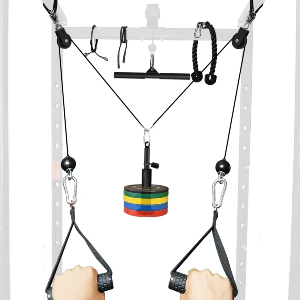 S3918b5f5440844e7893d408dbb28d32bi.webp DIY Wall-Mounted Pulley Cable Machine Set Attachment System Biceps Triceps Strength Trainning Sport Workout Fitness Equipment