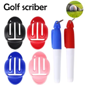 Golf Line Marker Template with 2 Marking Pens Golf Ball Line Liner Marker Double-sided Marking Training Aids Sports Accessories